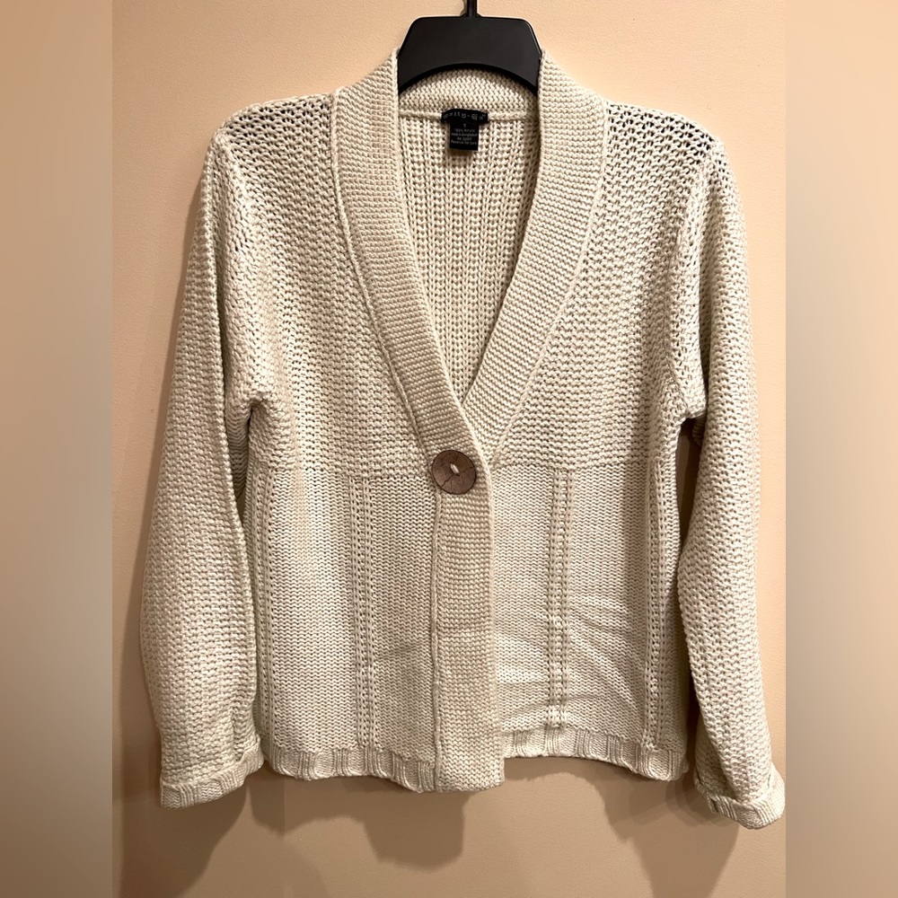 Cream button front cardigan S